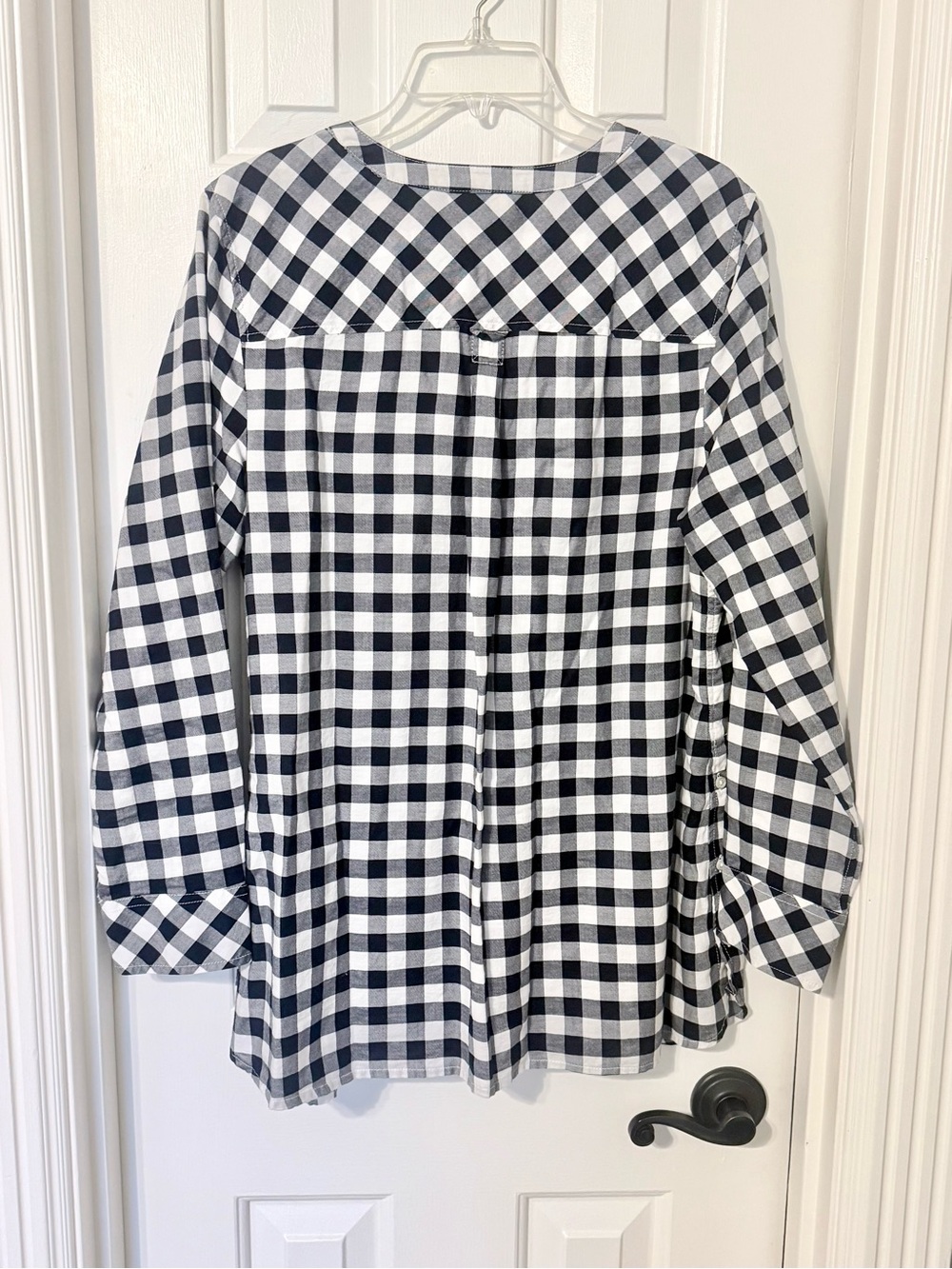 Talbots Navy and White Gingham Tunic - Picture 2 of 5